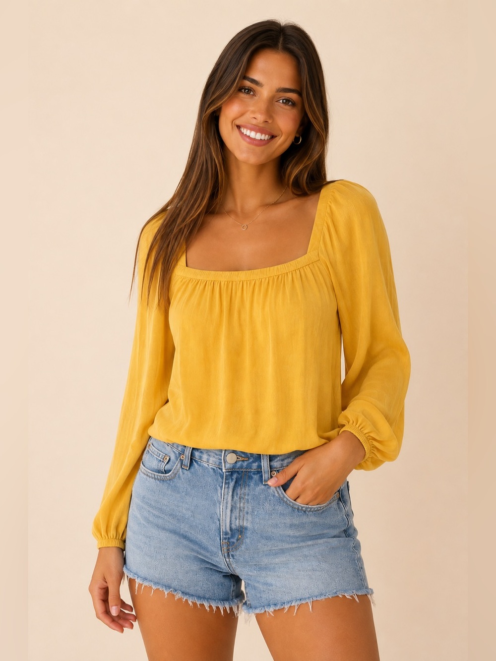 A New Day Square Neck Top‎ in Autumn Sunrise - M